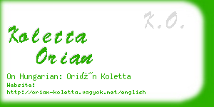 koletta orian business card